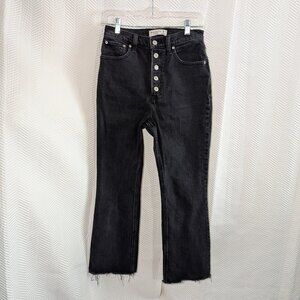 Abercrombie & Fitch The Kick Flare Ultra High Rise Jeans Black Denim Size 26/2R
